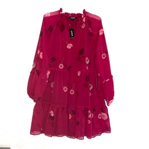 Brand New Express Floral Tiered Trapeze Dress